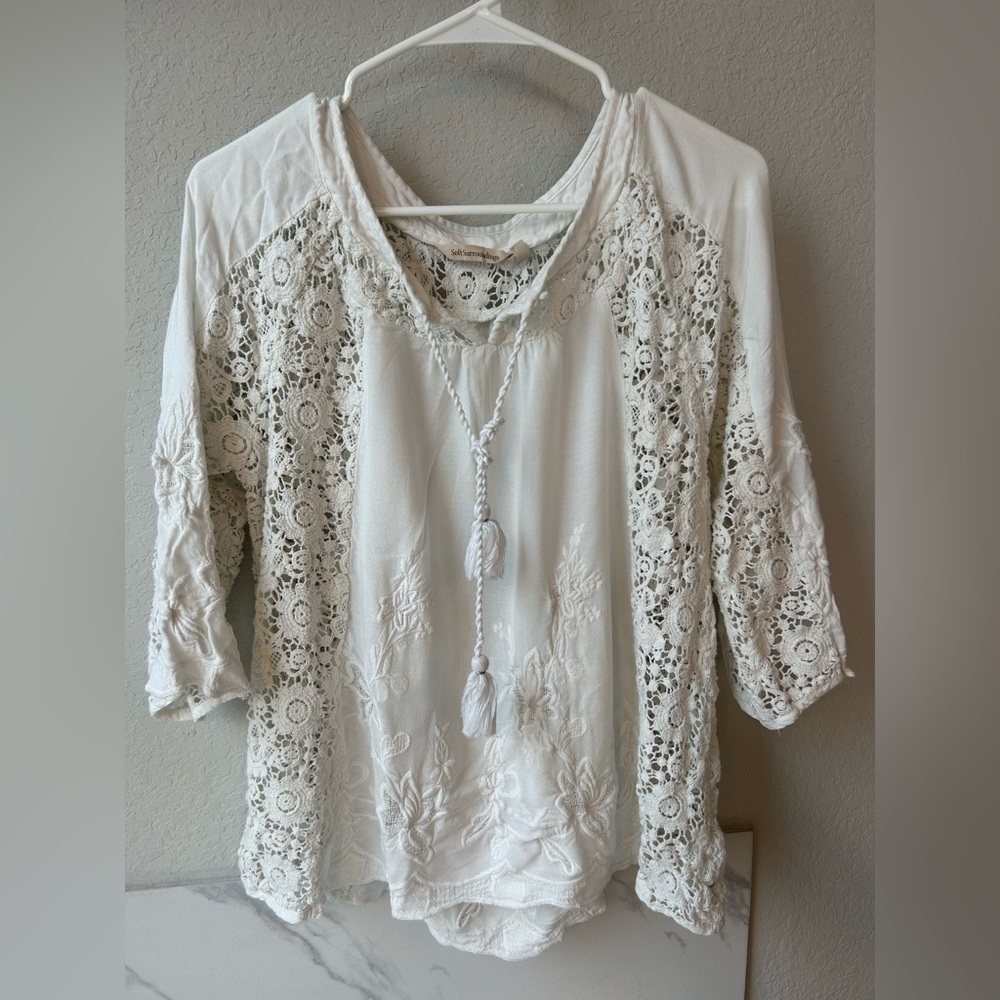 Beautiful White Lace top by Soft Surroundings - BRAND NEW